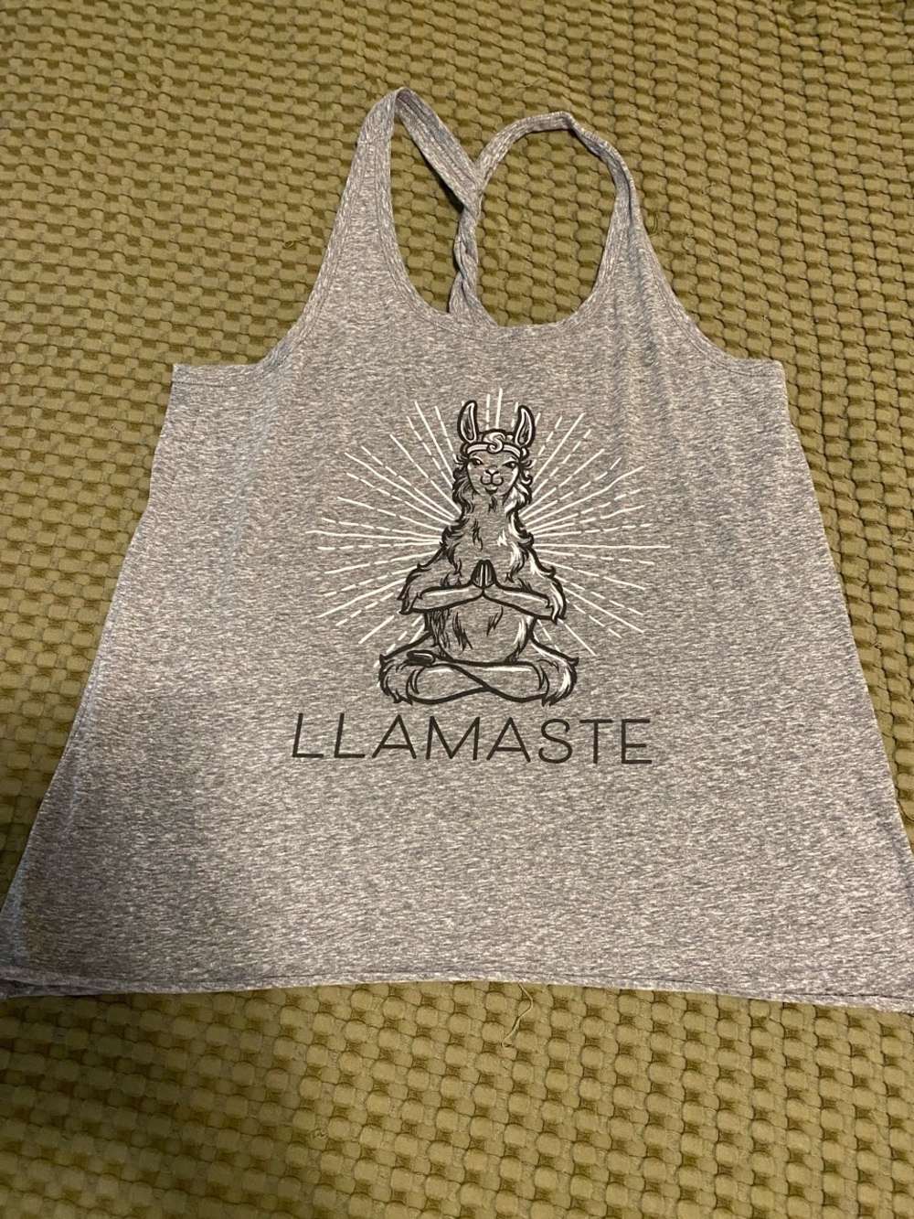 Llamaste Women's Gray Graphic Racerback Tank Top